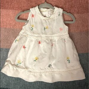 Adorable White Floral Baby Boden Dress.